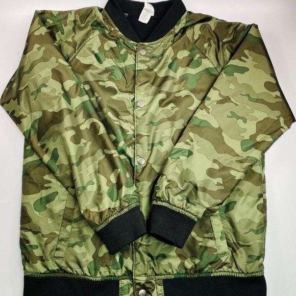 Old Navy Boys Camo Jacket Green Black Sz XL 14-16 - Picture 1 of 4
